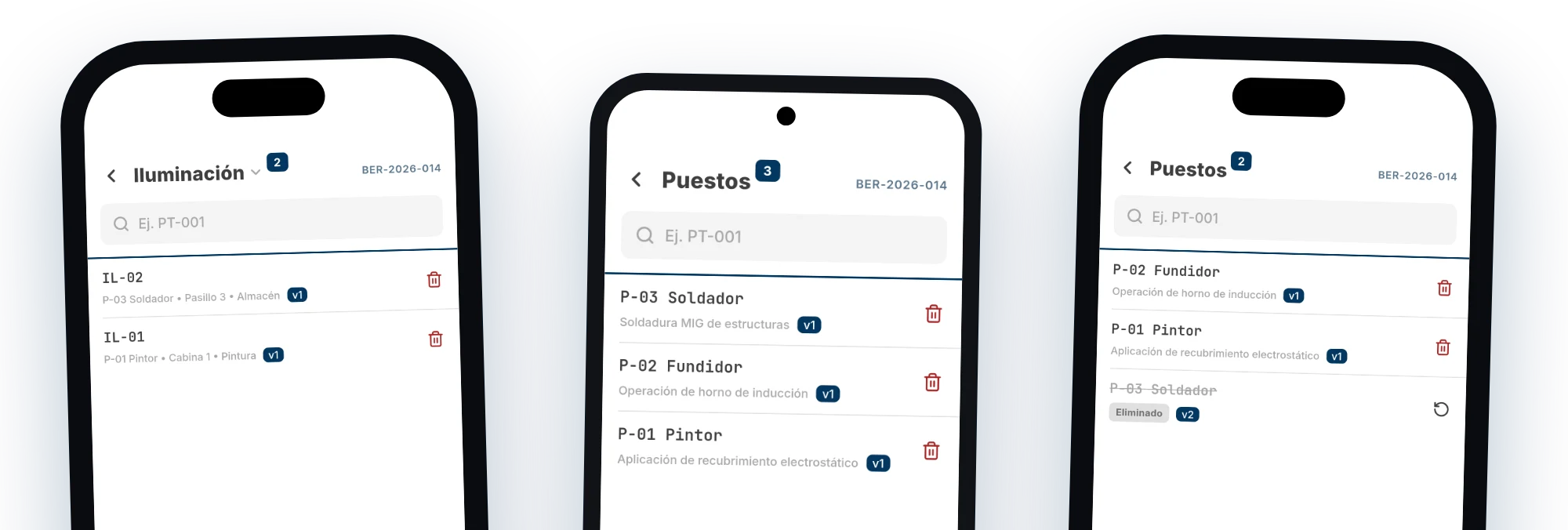 Aplicación Bernardino en Android mostrando evaluaciones de campo
